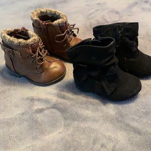 two pairs of wonder nation size 3 boots